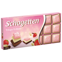 Отзывы Шоколад Schogetten Trilogia Strawberry белый со вкусом клубники+белый+альпийский молочный