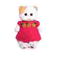 Отзывы Мягкая игрушка Basik&Co Кошка Ли-Ли в малиновом платье с цветочками 24 см