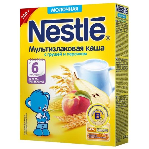 Отзывы Каша Nestlé молочная мультизлаковая с грушей и персиком (с 6 месяцев) 250 г