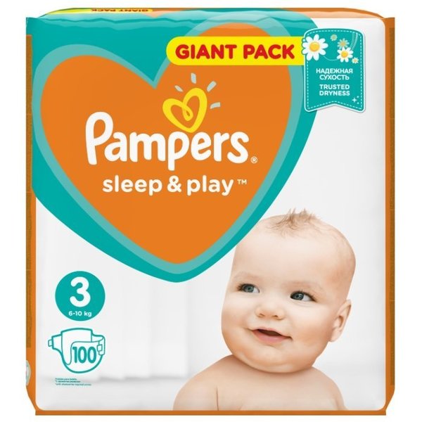 Отзывы Pampers подгузники Sleep&Play 3 (6-10 кг) 100 шт.