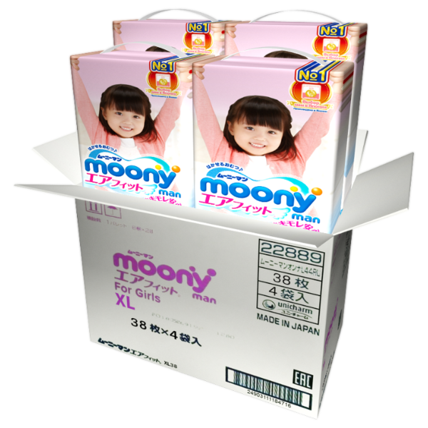 Отзывы Moony трусики Man для девочек (12-17 кг) 152 шт.