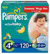 Отзывы Pampers подгузники Active Baby 4+ (9-16 кг) 120 шт.