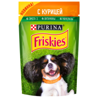 Отзывы Корм для собак Friskies консервированный полнорационный для взрослых собак, кусочки с курицей в подливе