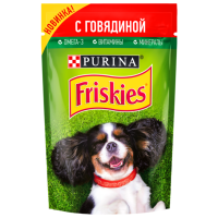 Отзывы Корм для собак Friskies консервированный полнорационный для взрослых собак, кусочки с говядиной в подливе