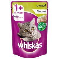 Отзывы Корм для кошек Whiskas беззерновой, с уткой 85 г (паштет)
