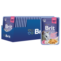Отзывы Корм для кошек Brit Premium беззерновой, с курицей 85 г (кусочки в желе)