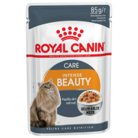 Отзывы Корм для кошек Royal Canin Intense Beauty для профилактики МКБ, мясное ассорти, рыбное ассорти 85 г (кусочки в желе)