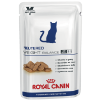 Отзывы Корм для стерилизованных кошек Royal Canin Neutered Weight Balance для профилактики МКБ, мясное ассорти 100 г (кусочки в соусе)