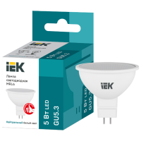 Отзывы Лампа светодиодная IEK ECO софит 4000K, GU5.3, MR16, 5Вт