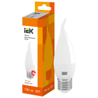 Отзывы Лампа светодиодная IEK ECO свеча на ветру 3000K, E27, C35, 7Вт