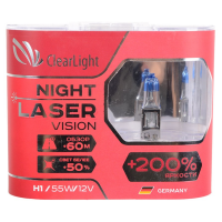 Отзывы Лампа автомобильная галогенная ClearLight Night Laser Vision +200% MLH1NLV200 H1 12V 55W 2 шт.
