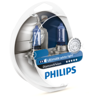 Отзывы Лампа автомобильная галогенная Philips DiamondVision 12258DVS2 H1 (P14.5s) 12V 55W 2 шт.