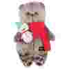 Мягкая игрушка Basik&Co Кот Басик в шарфике со снеговичком 22 см